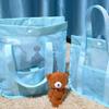 Breathable Toiletry Storage Bag Visible Swimming Washbag Bath Bag Mesh Handbag  Outdoor