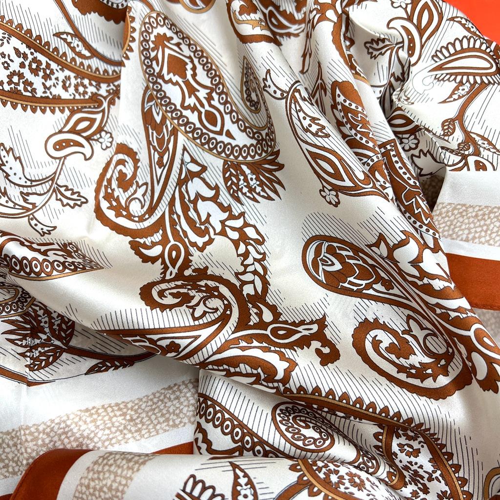 Silk Spring And Autumn Retro Cashew Flower Scarf Small Scarf Silk Mulberry Silk Silk Scarf 90 Square Scarves Women