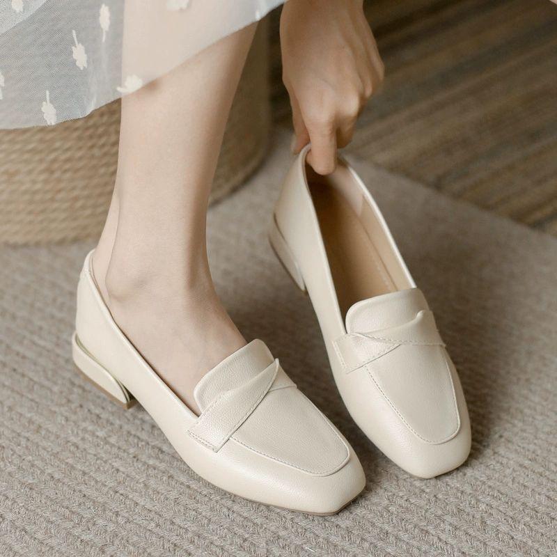 

Офисные мокасины обувь для женщин 2024 женская летняя обувь на низком каблуке элегантные квадратные каблуки социальная элегантная горячая обувь люксового бренда 35