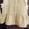 Koreanische Version Kinderkleidung Mädchen Blau Imitation Denim Anzug Sommer Ärmelloses Oberteil + Weite Hose Zweiteiliges Set