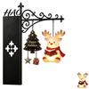 Reindeer Bookshelf Decoration Christmas Book Shelf Light, Iron Bookend Night Lamp with Santa Metal Stand Decor Snowman, Warm Glow Tabletop for
