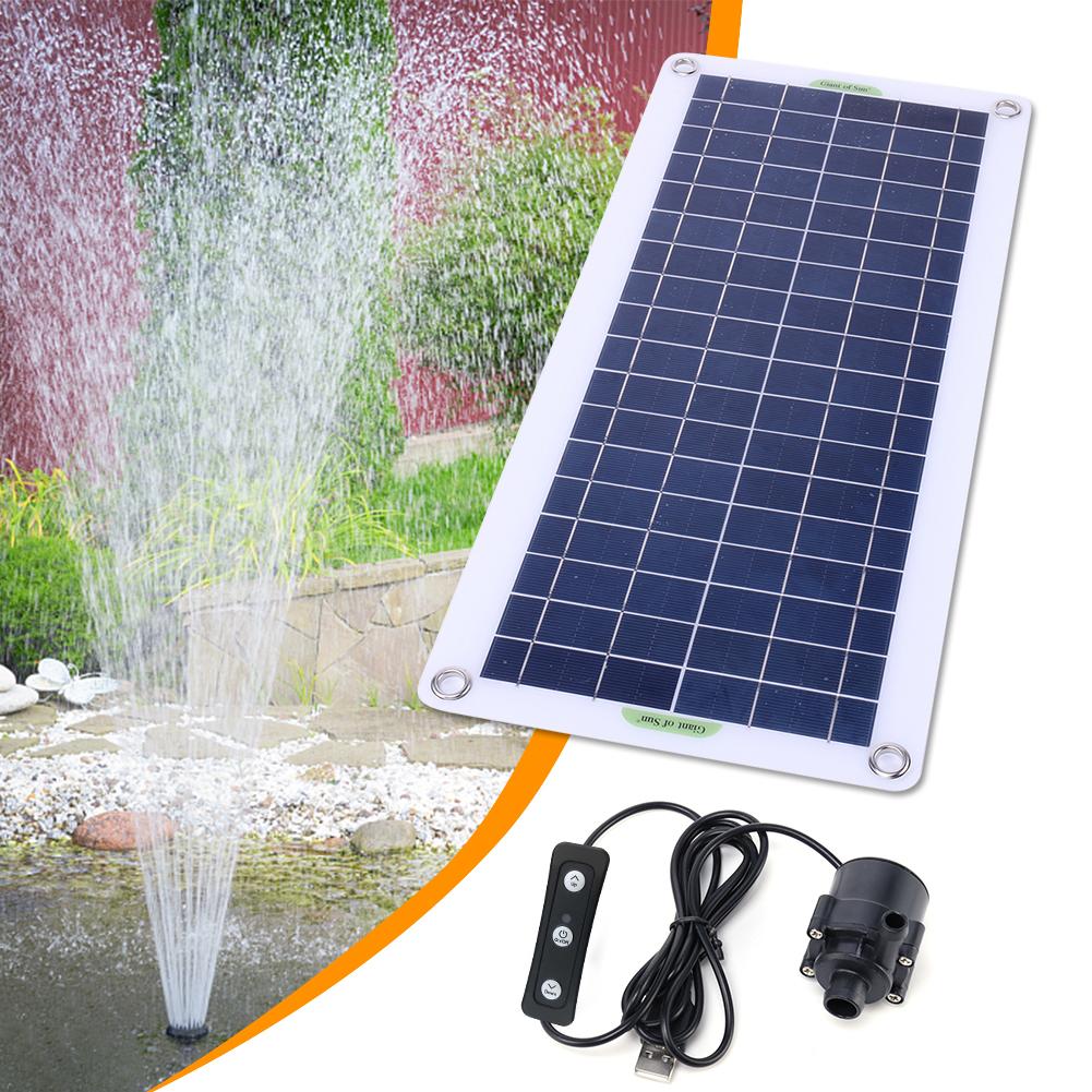 19W 800L/H Solar Panel Water Pump Watering System PET Solar Panel Fountain with Adjustment Switch Solar Panel Pump Kits for Pond