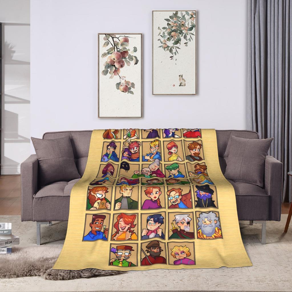 Stardew Valley Animals Chicken Flannel Blanket Soft Durable Throw Blanket for Couch Bed Travel Bedspread Sofa Bed Cover