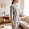 Large Ribbed V-neck Long Sleeve Women's Pant Suit Casual Two-Piece Set - 2025 Autumn/Winter Collection