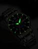 Men's Luminous Dual-Calendar Waterproof Fashion Watch with Alloy Steel Band