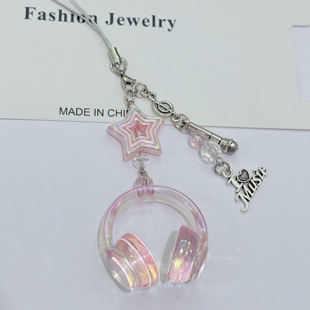 Colorful Earphone Pendant Keychain: Cool and Sweet Bag Charm, Perfect Bestie Gift