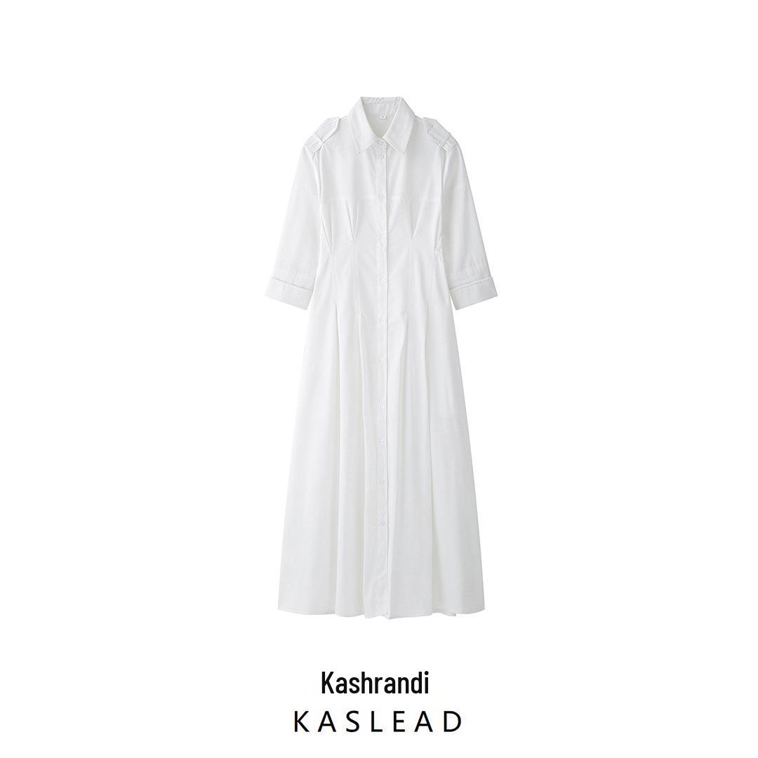 

Spring 2025 Women s European & American Style Short Sleeve Lapel Midi Dress Small