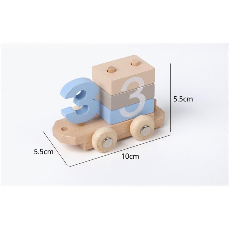 Digital Train Wooden Toys Children's Educational Assembly Magnetic Building Blocks Enlightenment Baby Girls And Boys