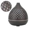 Water Drop Hollow Humidifier Aroma Diffuser Wood Grain Remote Control Air Humidifier with Colorful Night Light for Home
