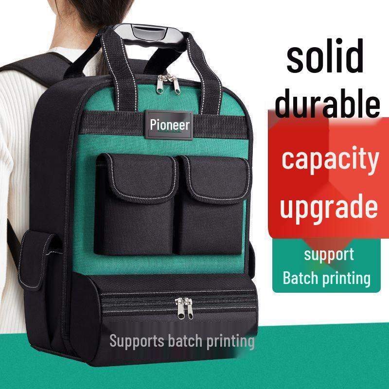 Heavy-Duty Double Shoulder Tool Backpack: Durable, Thickened, Multi-Functional, Large Capacity for Electrician Repairs