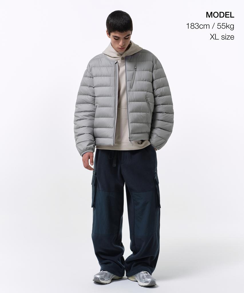 Musinsa Standard [City Leisure] Round Neck Light Down Jacket [Light Grey]