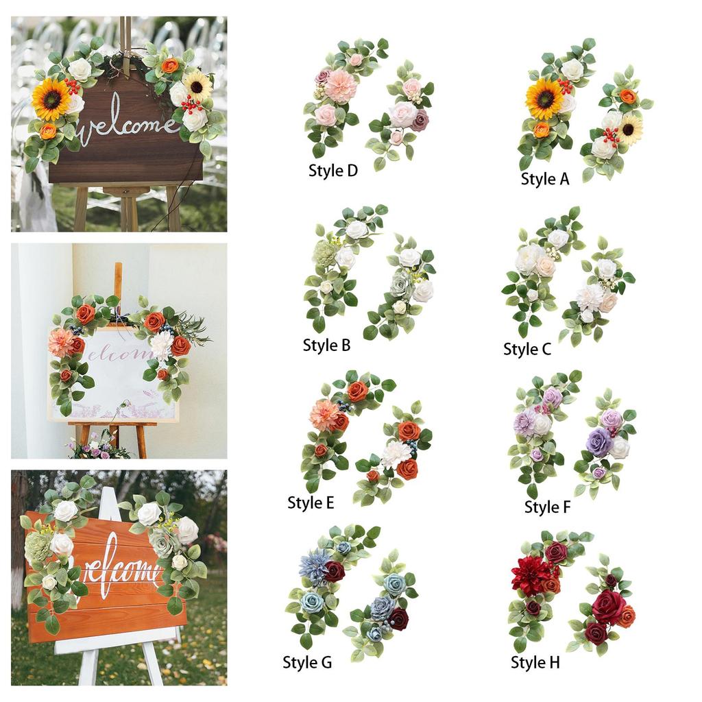 2Pcs Wedding Arch Flowers Corner Flowers for Anniversary Reception Birthday