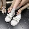 Little white shoes women's 2025 new spring and autumn women's popular thick-soled heightening skirt high-end versatile Velcro board shoes