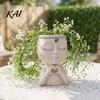 Indoor Outdoor Garden Decor Face Planter Pot, Cute Resin Head Vase for Succulents Flowers, Decorative Flower Pots Unique Bedroom Desk Shelf