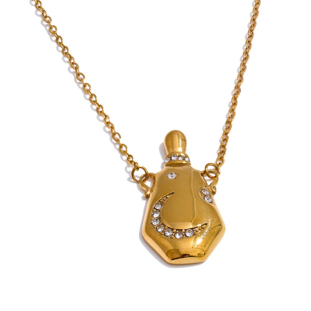 

Yhpup Stainless Steel Moon Charm Wishing Kettle Pendant Necklace Recommend 18K Golden PVD Plated Creative Fashion Jewelry