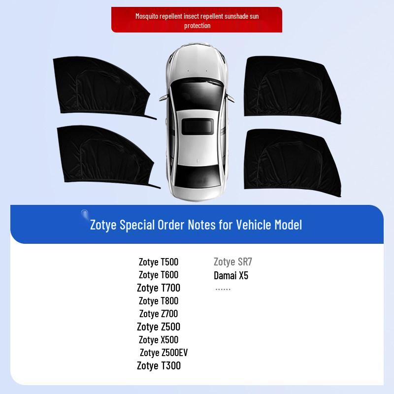 Car Window Sunshade & Anti-Mosquito Mesh Curtain for Privacy and Insect Protection
