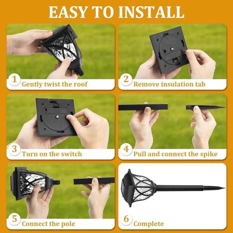 1-8PCS Solar Retro Pathway Light Outdoor Waterproof LED Ground Plug Lamp for Garden Yard Villa Decorative Landscape Ambient Glow