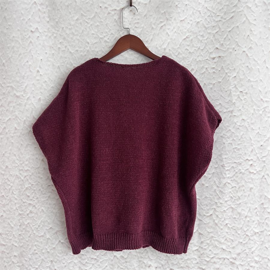 Strap Knit Vest Cardigan Summer Cross-border Hot Item Amazon New Solid Color Vest Sleeveless Sweater for Women 3538 EMA