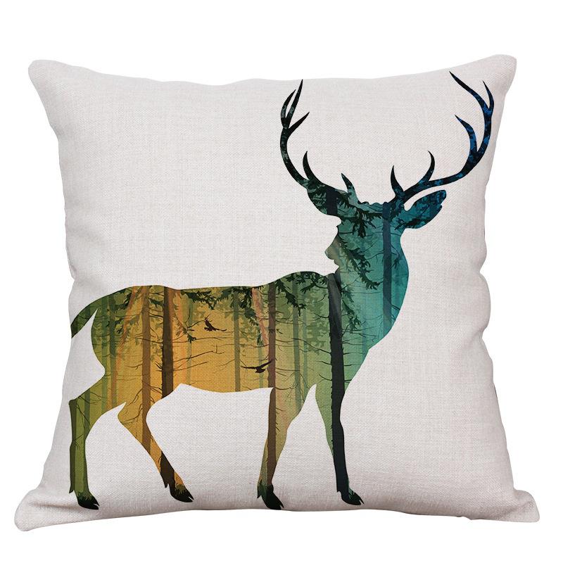 17/" Cartoon Licorne Coussin Couvrir Jeter Oreiller Affaire Lin Oreiller Affaire