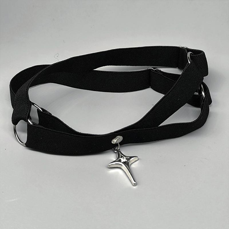 

Готический панк эластичный набедренный подвяз со звездой-подвеской, портупея для ног, ремни, бинты, обмотки для ног, сексуальный подвяз, ролевая игра, кольцо для ноги