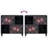 Storage Cabinet Multicolored 80 X 33.5 X 75 Cm Solid Mango Wood