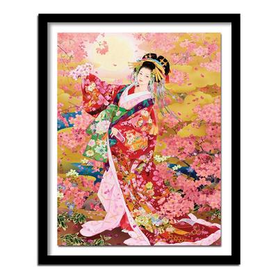 5D DIY Diamantmalerei Japanisches Mädchen Kabuki 3D Diamantstickerei, Kreuzstich Aufkleber Heimdekor