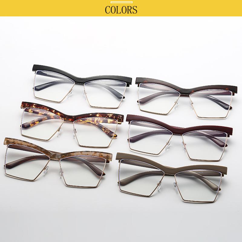 Square Eyebrow Frame Hyperopia Eyewear Photochromic Anti Blue Light Computer Women Reading Glasses 0 to +600