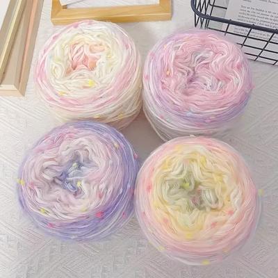 One Ball Thick Wool Yarn Gradient Colour Rainbow Candy Wool Hand Knitting Diy Hand Mixed Yarn Scarf Icelandic Wool New Mohair