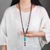 Unisex Tibetan Ethnic Necklace: Versatile, Retro-Style Jewelry with Wooden Accents for Cotton and Linen Outfits
