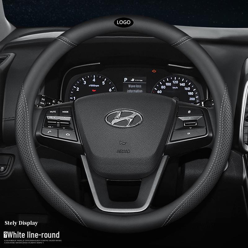 

Универсальная оплетка на руль из натуральной кожи для Hyundai ix35, Elantra, Mistra, Lingdong, Langdong, Reina Default