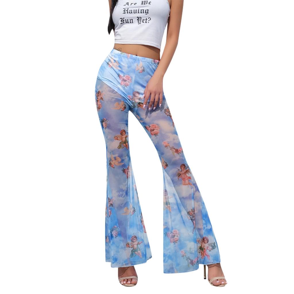 Buy Women Sexy Transparent Bell Bottom 