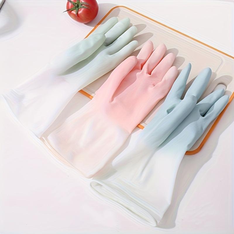 3 Pair Kitchen Cleaning Gloves Rubber Cleaning Latex Household Dishwashing Laundry Gloves Durable Waterproof Housework Gloves M