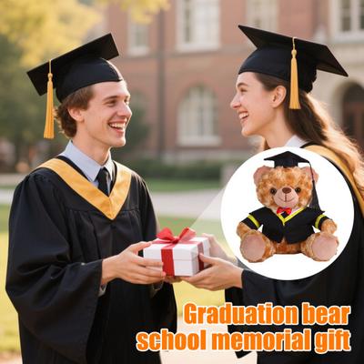 2025 Graduation Plush Bear with Gown Cap Tassel Cute Brown Graduate Gifts Stuffed Animal Doll Graduation Souvenir Gifts