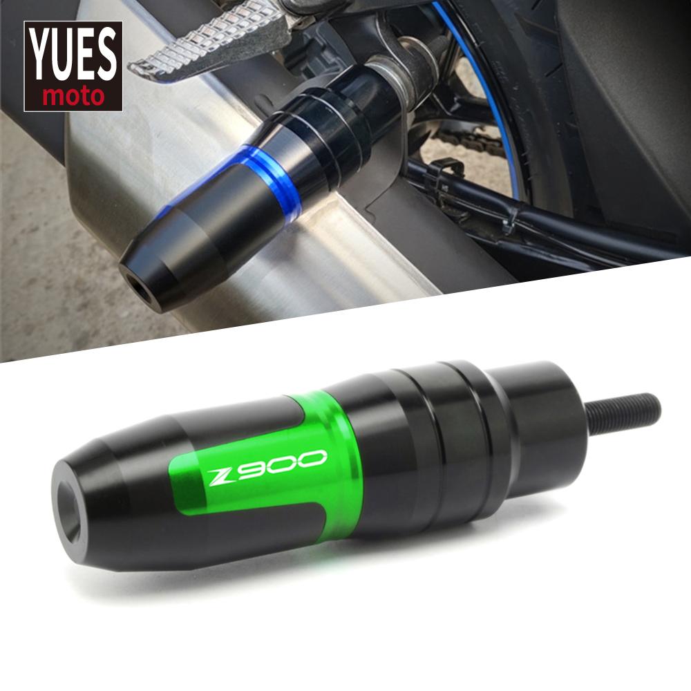 

Аксессуары для мотоциклов, алюминиевые накладки с ЧПУ, слайдеры для выхлопных газов, защита от столкновений с логотипом для Kawasaki Z900