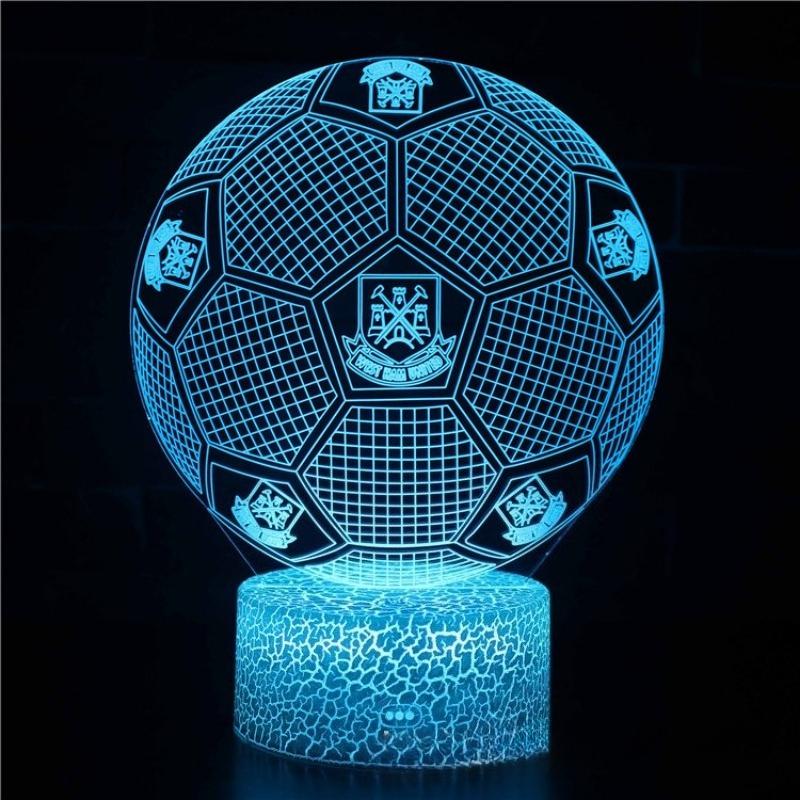 Five Major Leagues Football Club Team Standard 3D Night Light LED Colorful Touch Remote Control Night Light