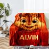 Alvin ve Sincaplar Temalı Baskılı Battaniye - Kanepe, Yatak, Seyahat ve Dış Mekan Kullanımı İçin Mükemmel | Makinede Yıkanabilir, Rahat ve Dayanıklı.