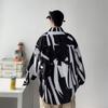 Autumn Retro Buckle New Chinese Style Stand Collar Shirt Men's Niche Graffiti Printing Design Sense Ruan Handsome Top