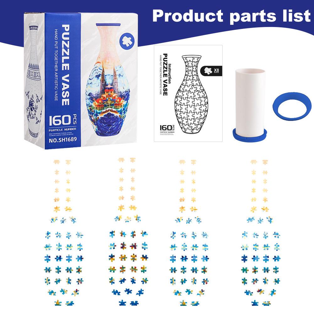 3D Puzzle Vase DIY Ornament for Living Room, Flower Arrangement, Home Decor, and Toy - Ideal for Children's Birthday or Christmas Gift.