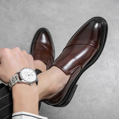 Fashion Pointed Toe Business Dress Shoes Men Black Loafers Leather Oxford Shoes Men Formal Mariage Slip On Wedding Party Shoes