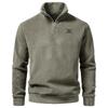 Men's Plus Size Trendy Fleece Hoodie: Autumn/Winter Casual Half-Zip Stand Collar, Simple Loose Fit.
