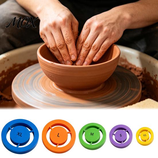 Refined Clay Foot Ring Guides 5 PCS Pottery Tool, Molder, Base Aligner for Professional Ceramic Shapers Ceramics, Even Press Tool Bowls Cups Espresso
