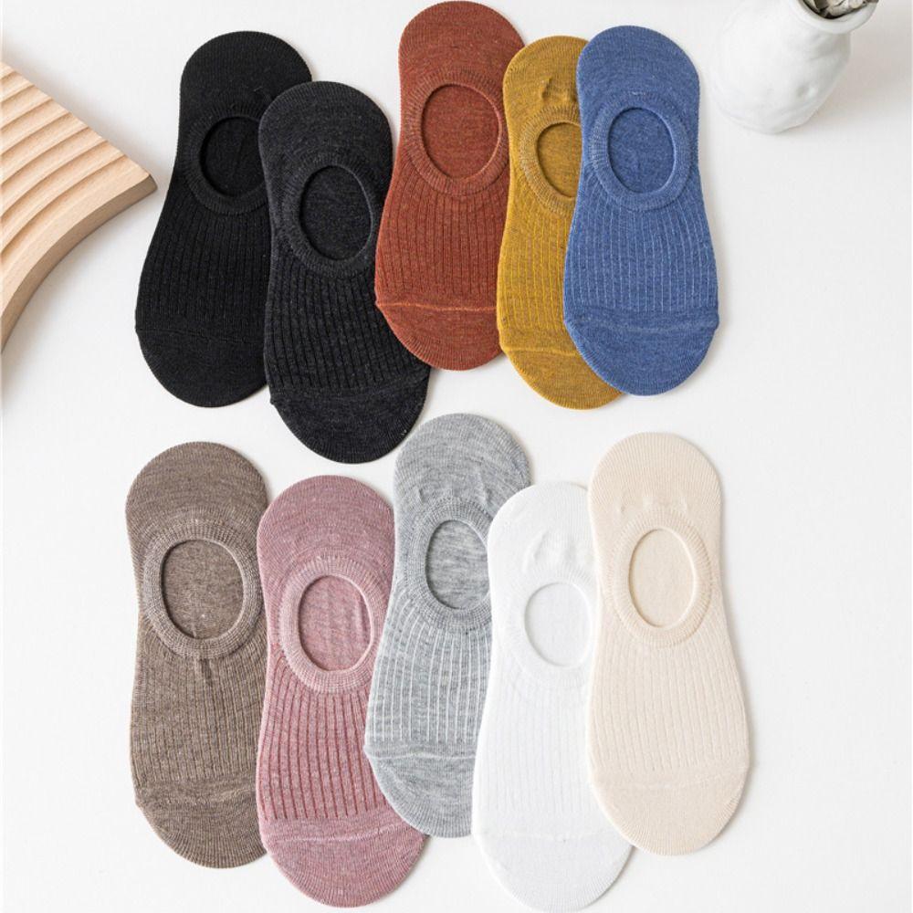 10Pairs Thin Short Ankle Socks Non Slip Short Hosiery Fashion Invisible Boat Socks  Summer