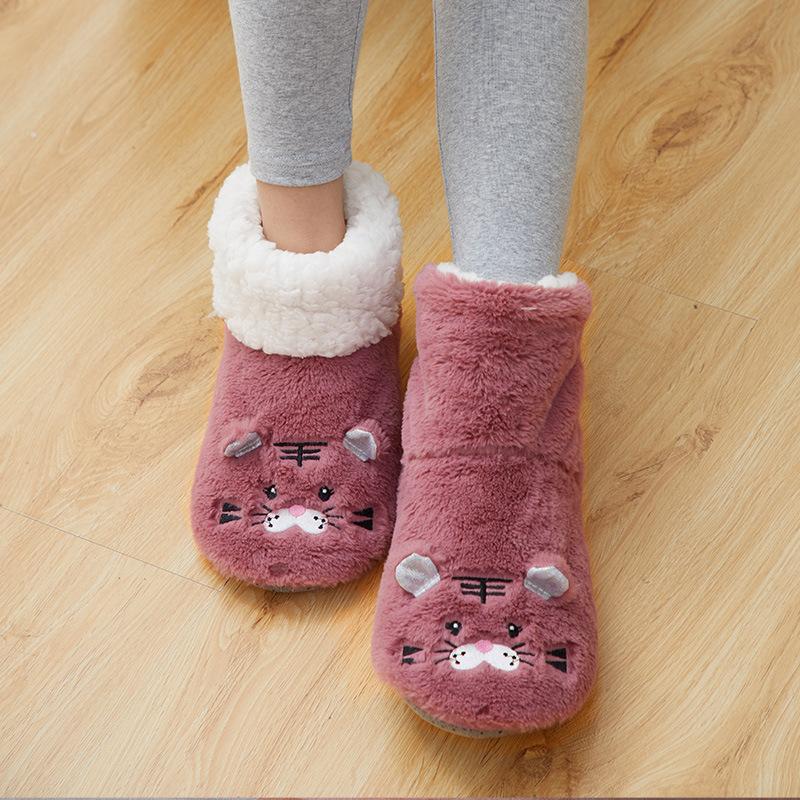 Autumn Winter Children's Floor Socks Baby Indoor Home Walking Socks Fleece Lined Thickened Infant Non-Slip Socks Shoes Socks