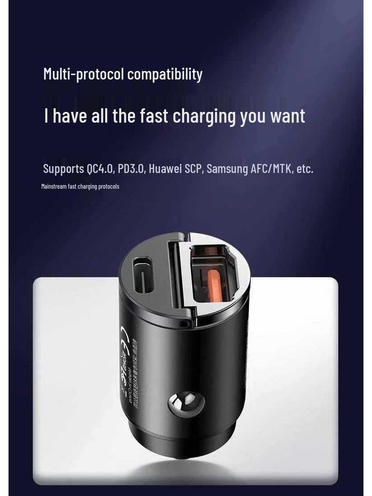 Fast Charging Car Adapter for Huawei, Xiaomi, and Apple - 16W Cigarette Lighter PD Charger