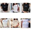 Women Crop Tank Tee T-Shirt UK England British Britain United Kingdom MMA Boxing Muay Thai Short Sleeve National Flag Print Training Fitness Workout