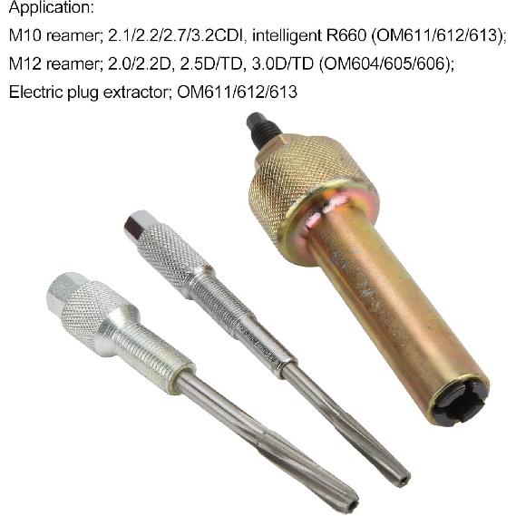 Glow Plug Puller Reamer Set, Glow Plug Removal Tool, Glow Plug Extractor Puller & Reamer Removal Tool Kit Accessory Replacement for Vehicles