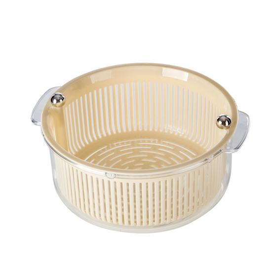 Yousheng Vegetable Fruit Washer Multi-Functional Drain Basket Fruit Tray Versatile Rotating Food Prep Tool Kitchen Accessory
