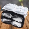 Forma de Gelo de Silicone de Grau Alimentício com Tampa 4 Compartimentos Liberação Fácil Formato de Sapato Criador de Cubos de Gelo para Bar Doméstico
