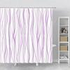 Geometrischer Wellenlinien-Duschvorhang Modern Minimalistisch Heimdekor Polyestergewebe Badevorhang Maschinenwaschbar Haken für Badezimmer