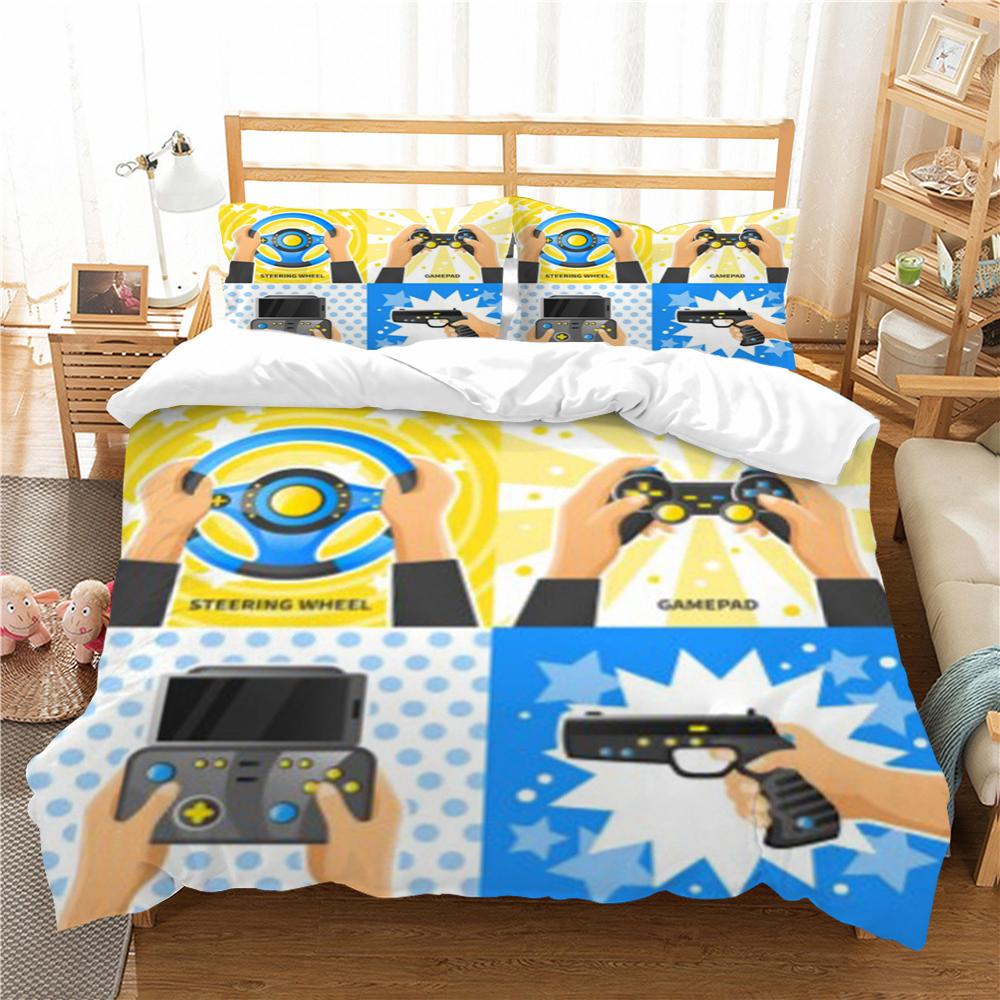 Hot Sale 3D Gamepad Printing Comforter Duvet Cover Set Home Textiles Drop Shipping Children Bedding Suit Washable